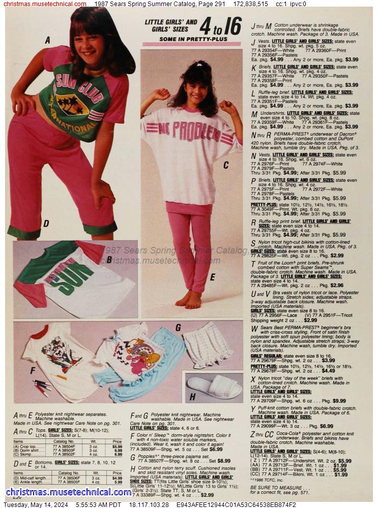 1987 Sears Spring Summer Catalog, Page 291