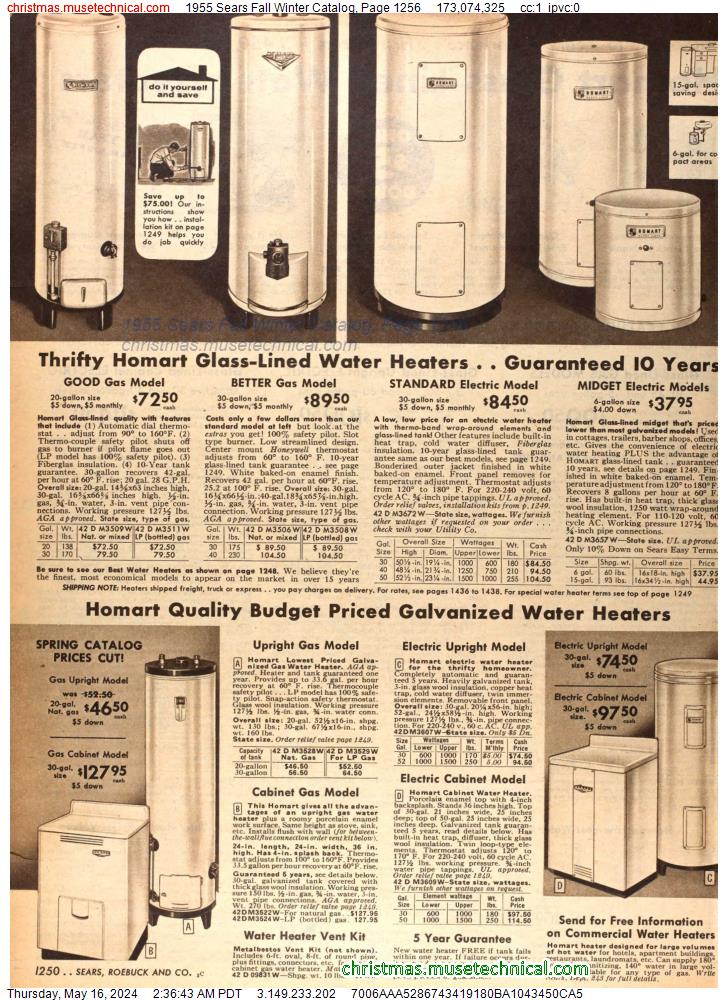1955 Sears Fall Winter Catalog, Page 1256
