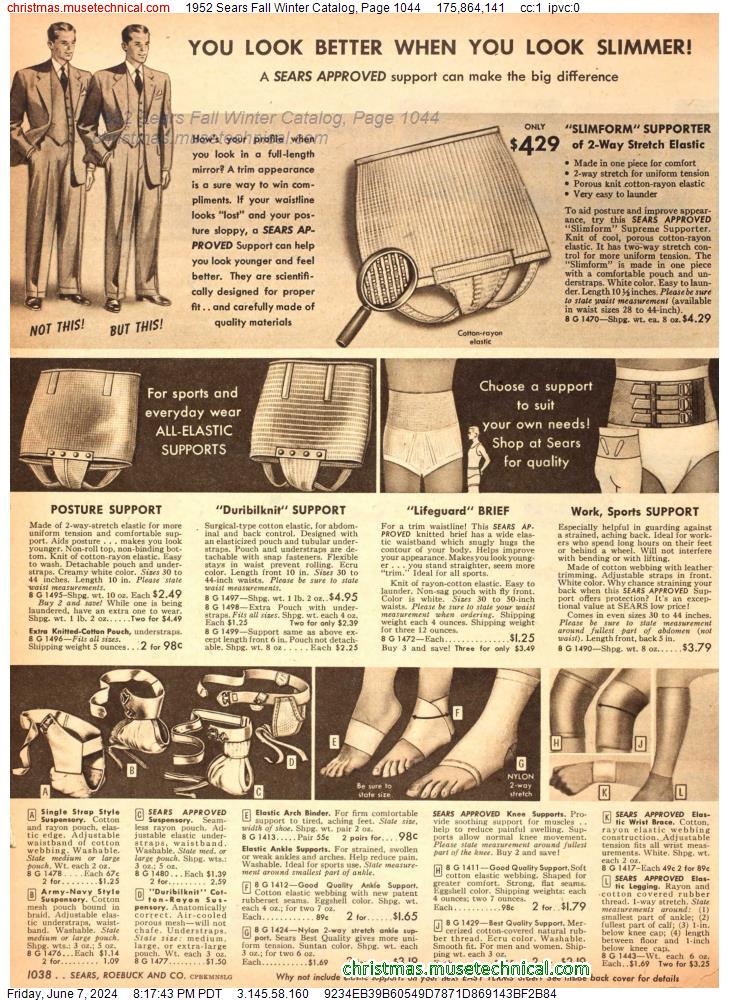 1952 Sears Fall Winter Catalog, Page 1044