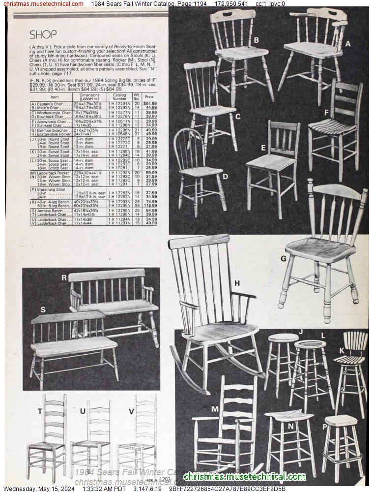 1984 Sears Fall Winter Catalog, Page 1194