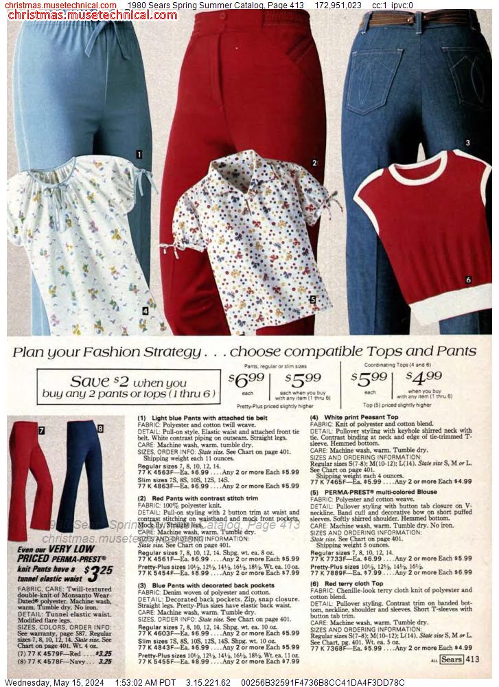 1980 Sears Spring Summer Catalog, Page 413