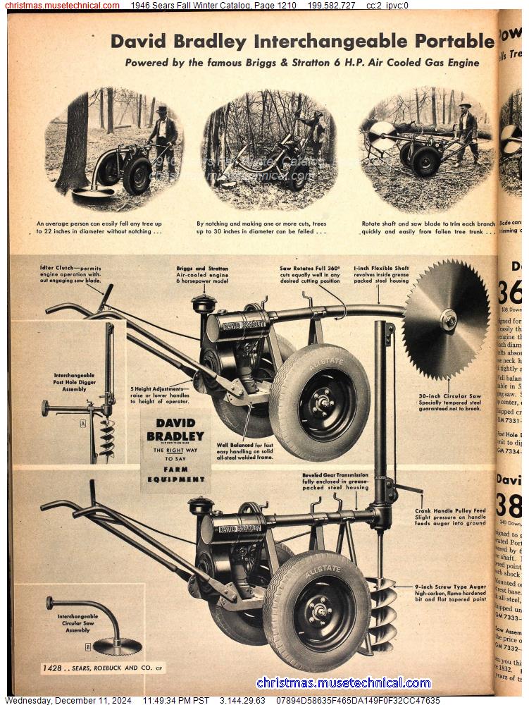 1946 Sears Fall Winter Catalog, Page 1210