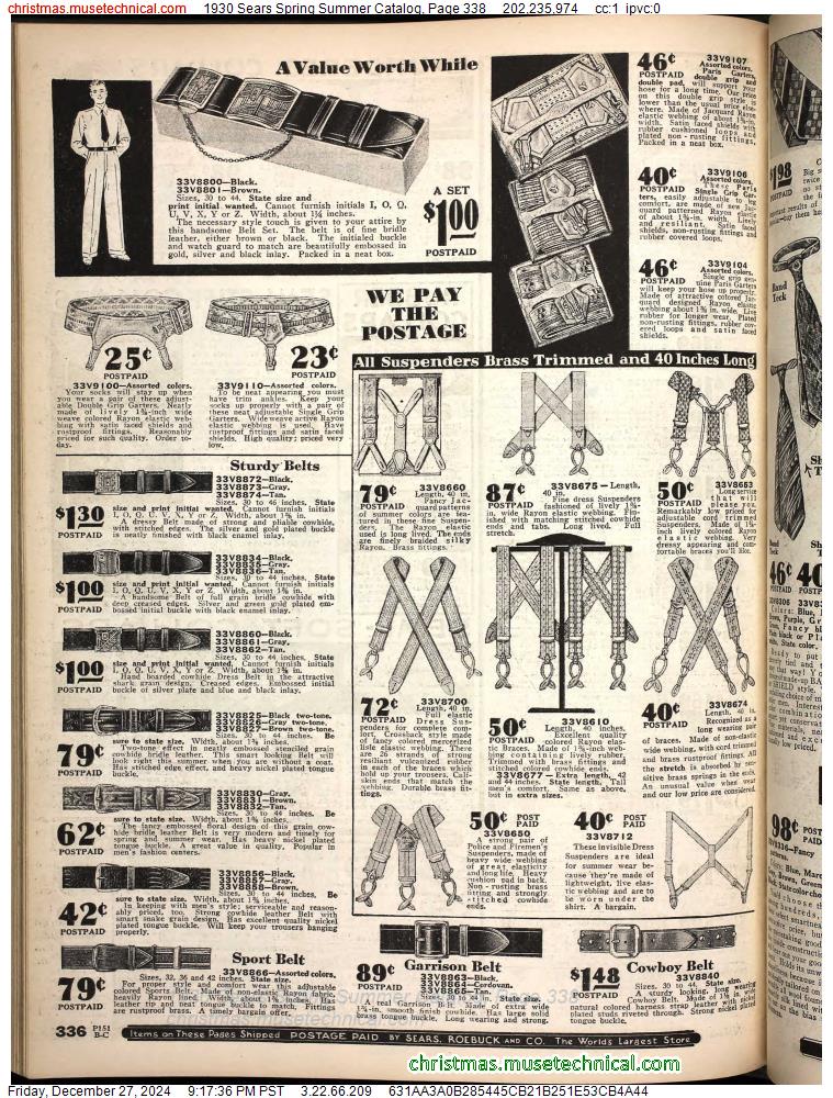 1930 Sears Spring Summer Catalog, Page 338