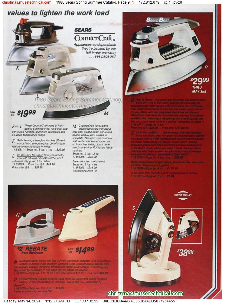 1986 Sears Spring Summer Catalog, Page 941