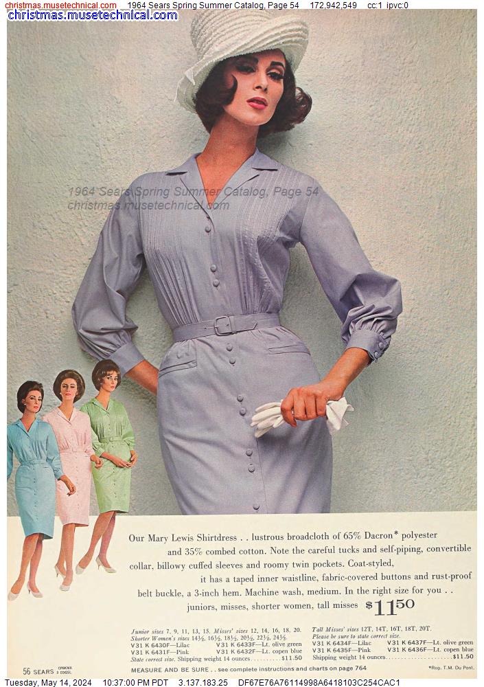 1964 Sears Spring Summer Catalog, Page 54