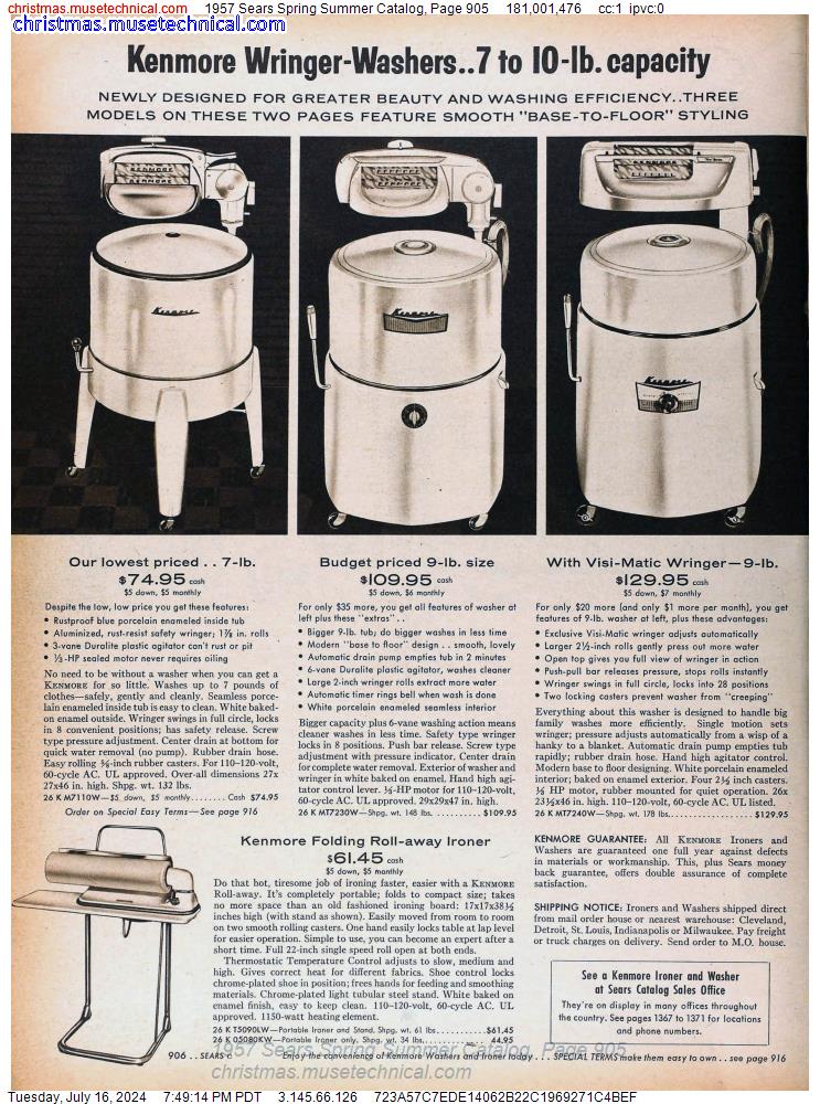 1957 Sears Spring Summer Catalog, Page 905