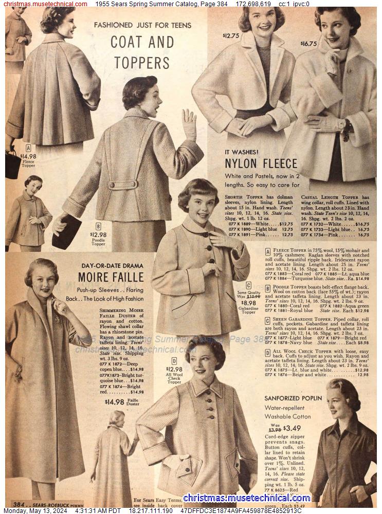 1955 Sears Spring Summer Catalog, Page 384