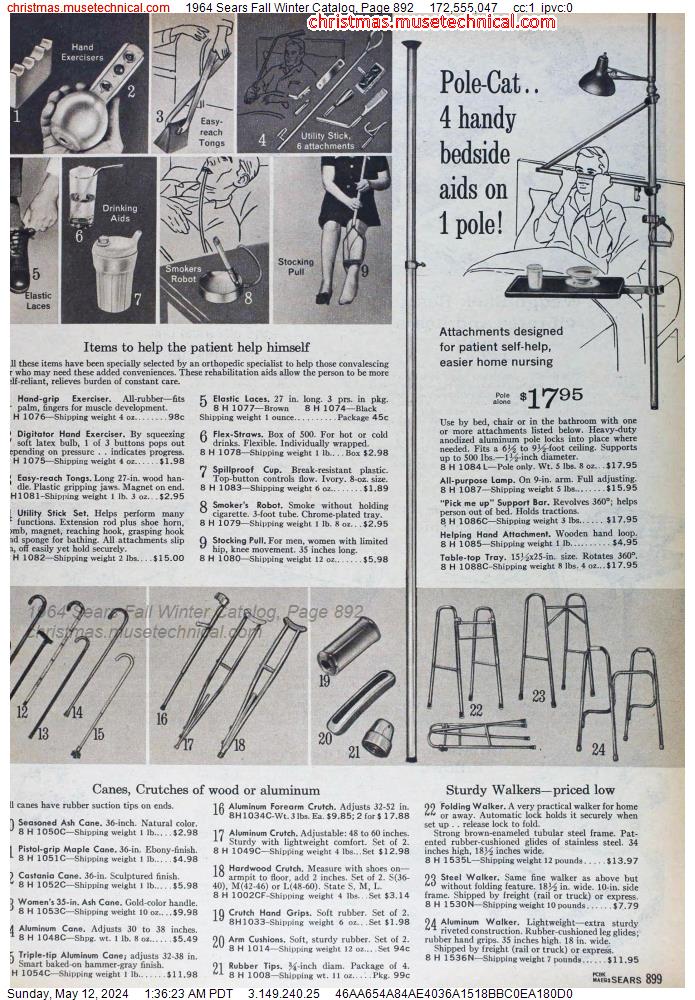 1964 Sears Fall Winter Catalog, Page 892