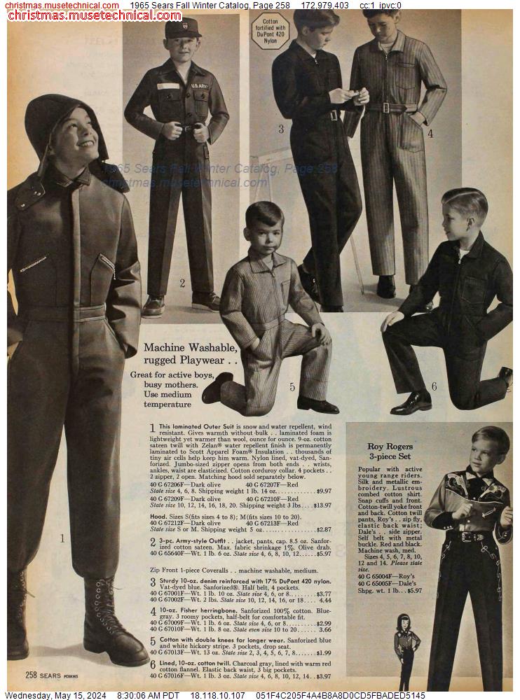 1965 Sears Fall Winter Catalog, Page 258