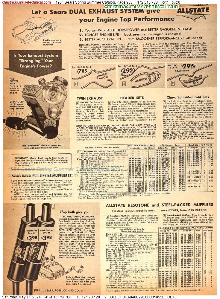 1954 Sears Spring Summer Catalog, Page 983