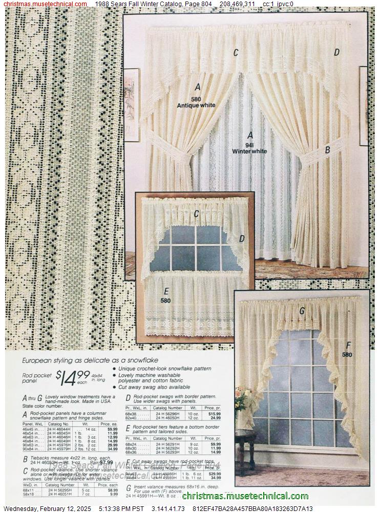 1988 Sears Fall Winter Catalog, Page 804