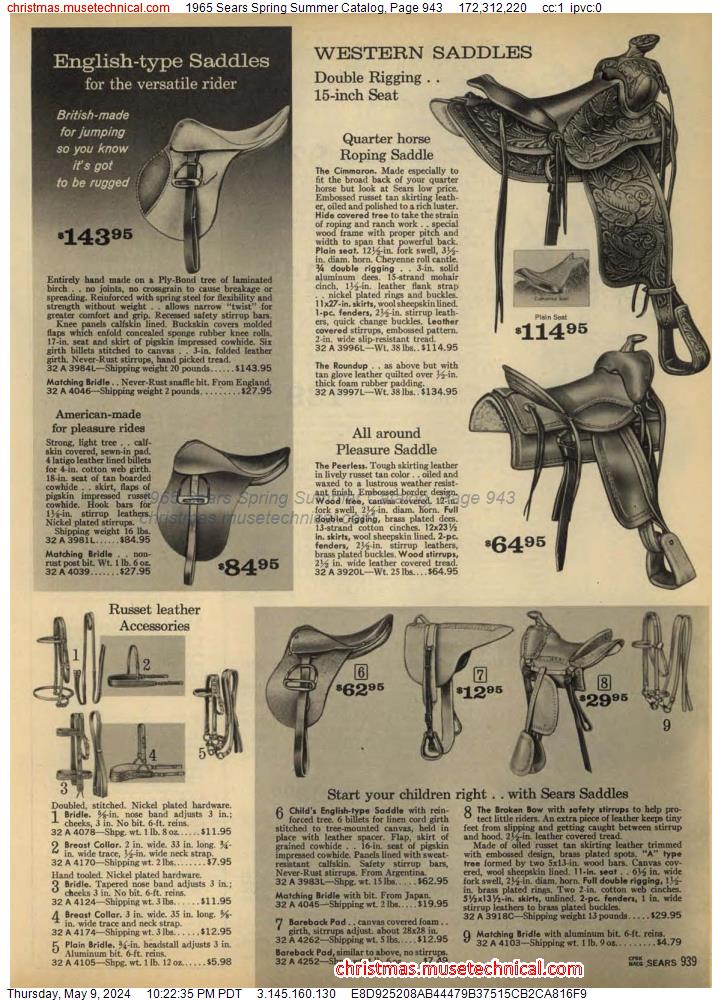 1965 Sears Spring Summer Catalog, Page 943