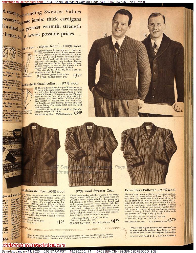 1947 Sears Fall Winter Catalog, Page 543