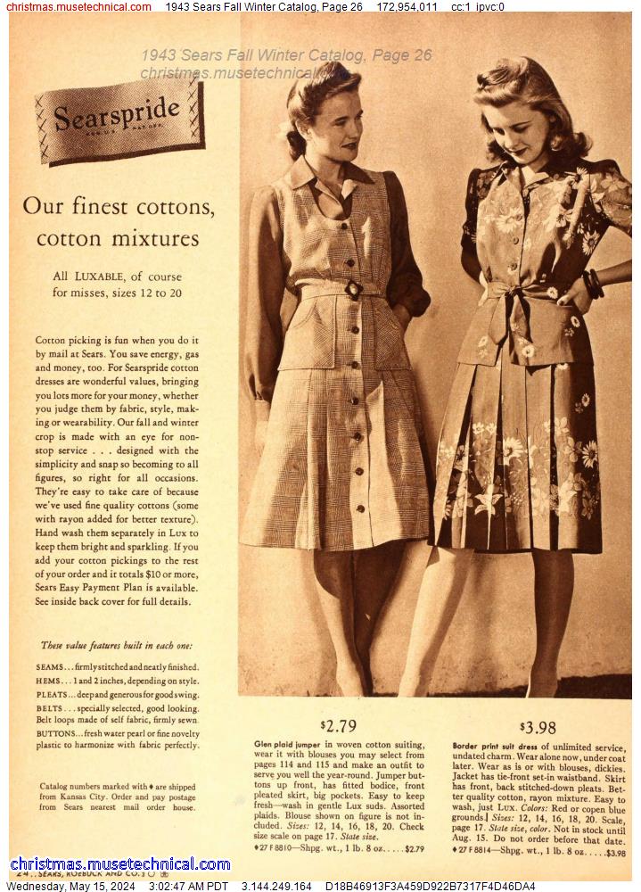 1943 Sears Fall Winter Catalog, Page 26