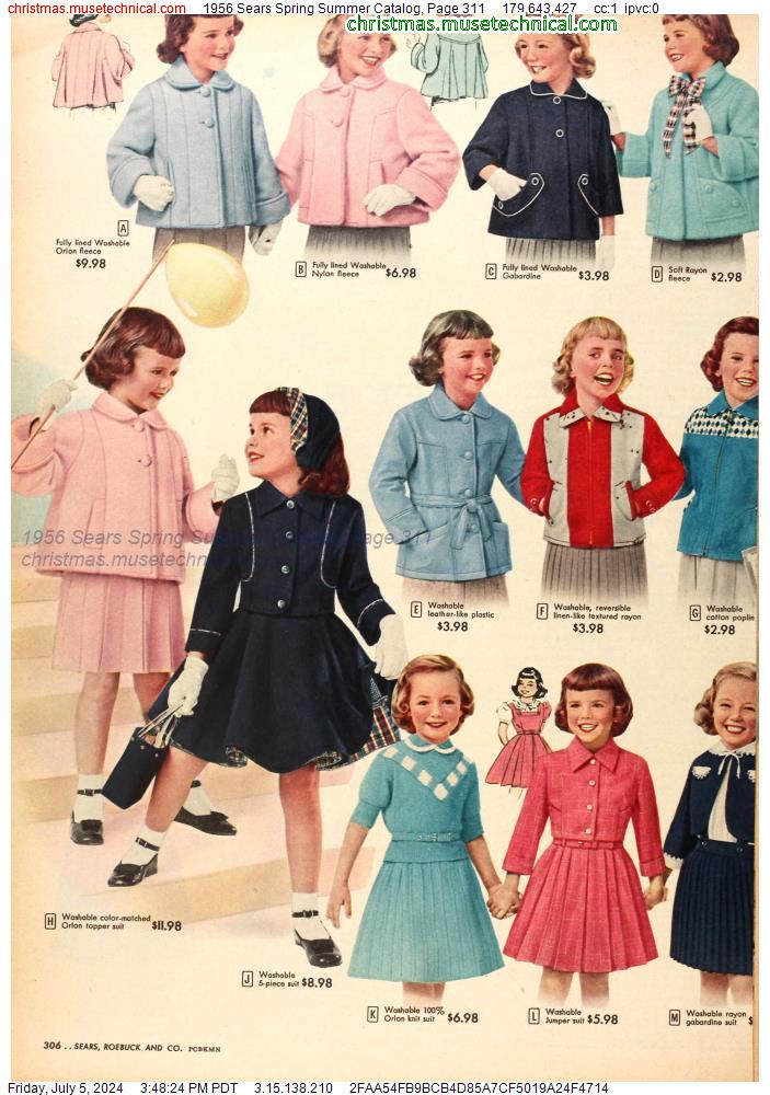 1956 Sears Spring Summer Catalog, Page 311