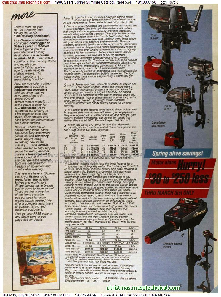 1986 Sears Spring Summer Catalog, Page 534