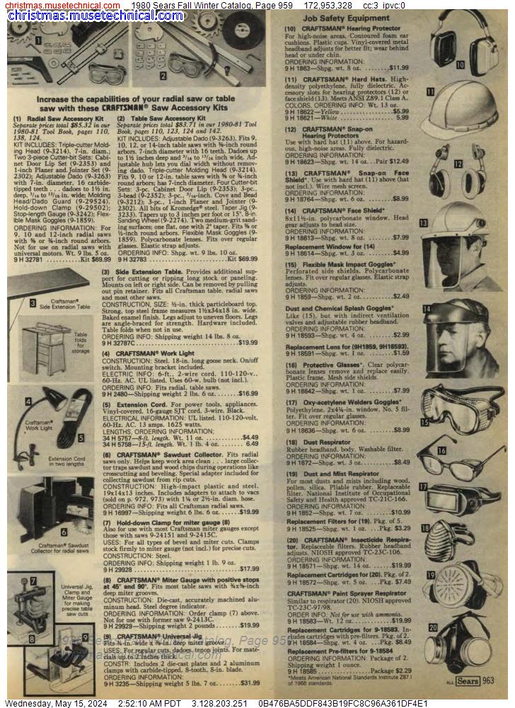 1980 Sears Fall Winter Catalog, Page 959