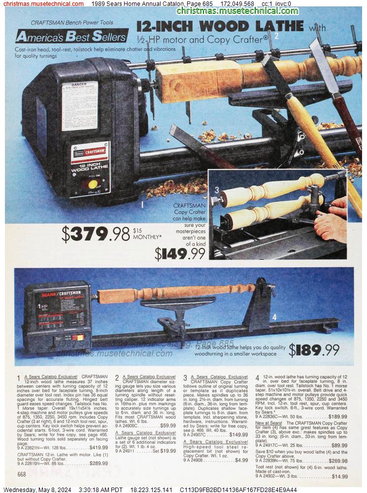 1989 Sears Home Annual Catalog, Page 685