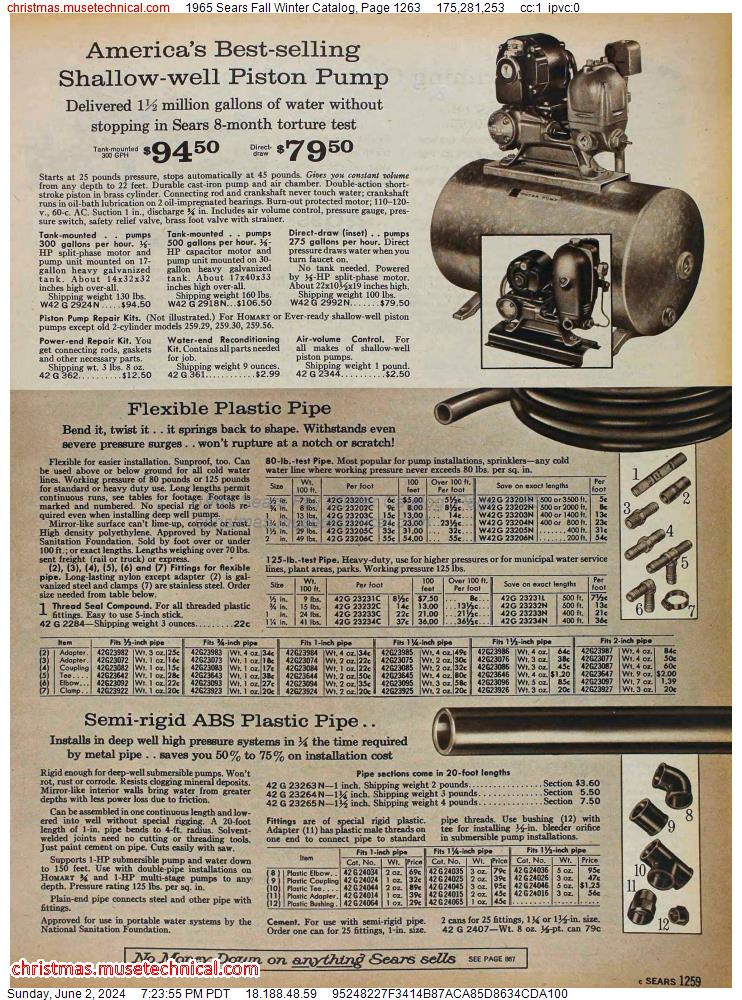 1965 Sears Fall Winter Catalog, Page 1263
