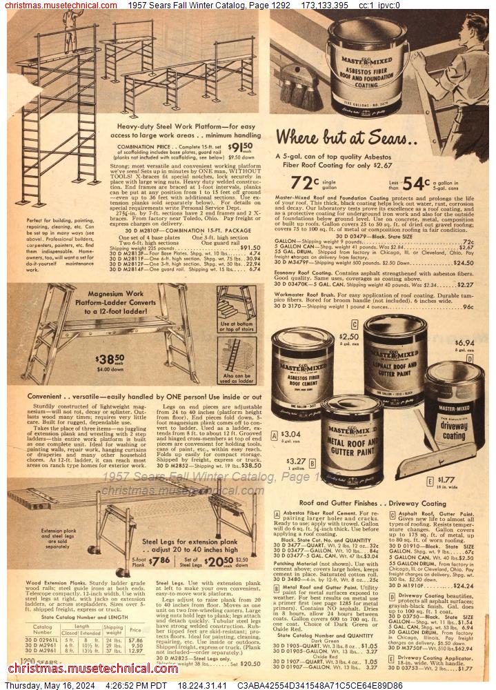 1957 Sears Fall Winter Catalog, Page 1292