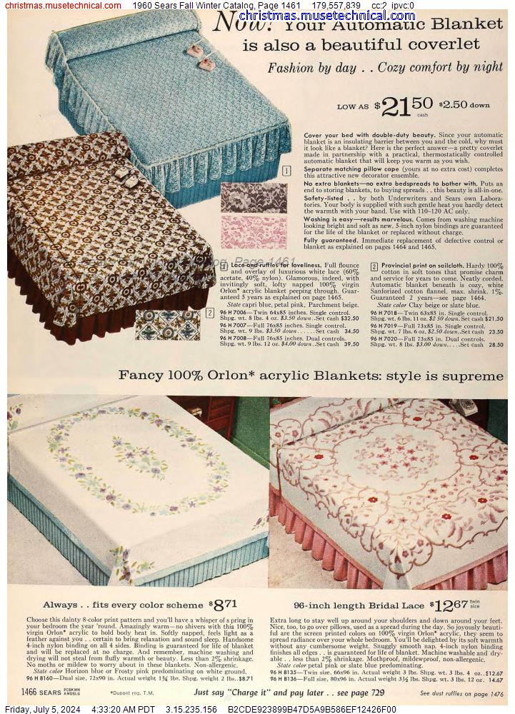 1960 Sears Fall Winter Catalog, Page 1461