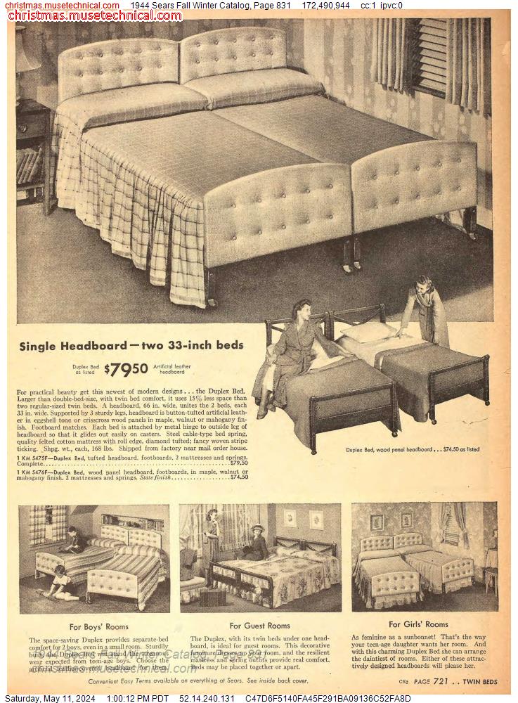 1944 Sears Fall Winter Catalog, Page 831