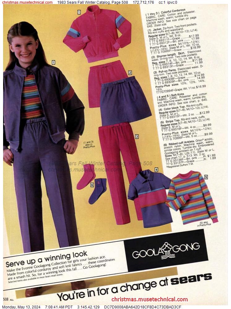 1983 Sears Fall Winter Catalog, Page 508