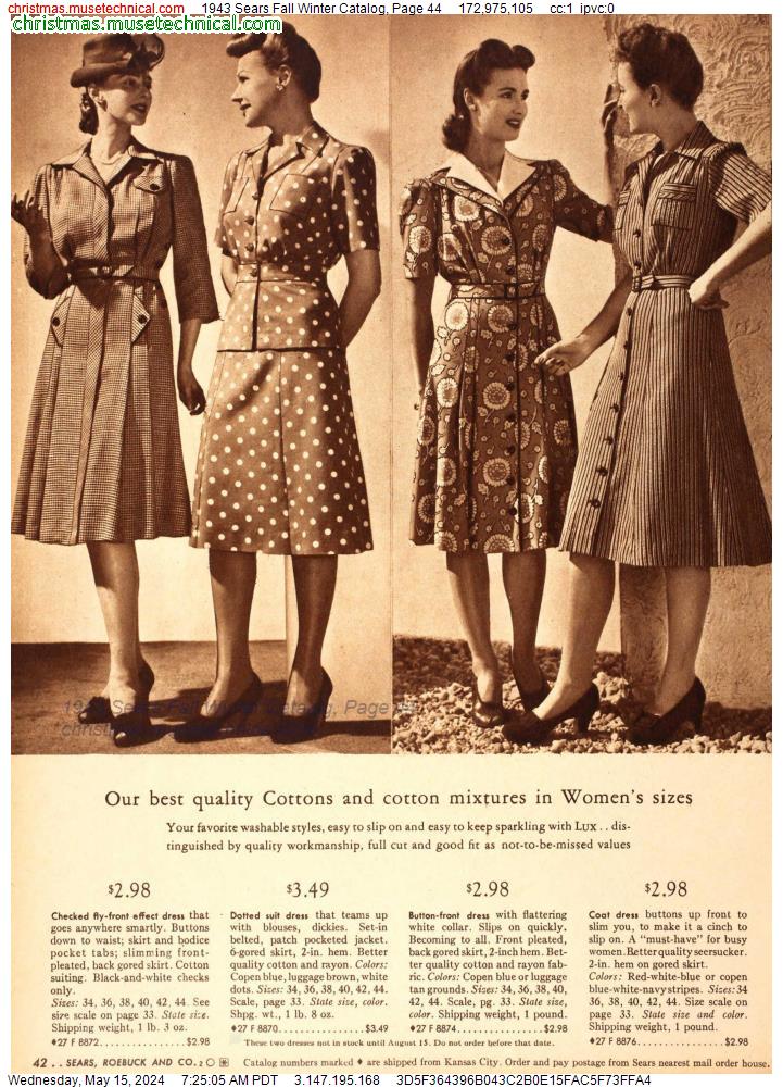1943 Sears Fall Winter Catalog, Page 44