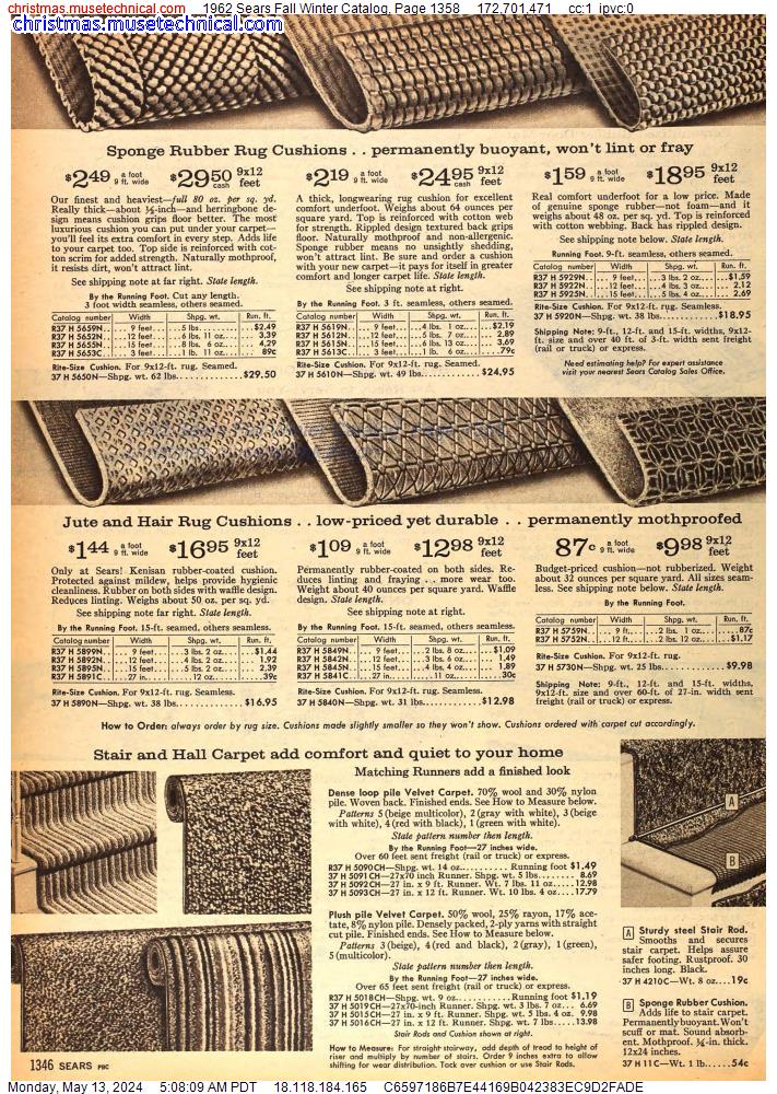 1962 Sears Fall Winter Catalog, Page 1358