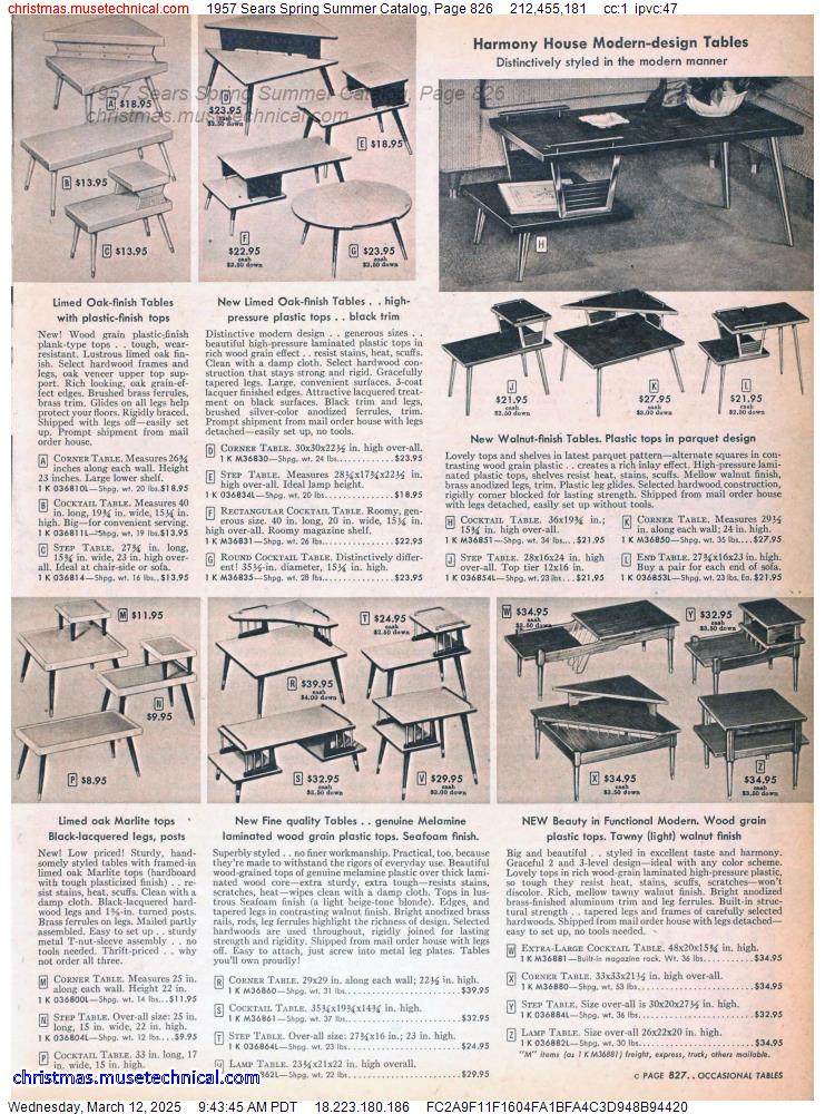 1957 Sears Spring Summer Catalog, Page 826