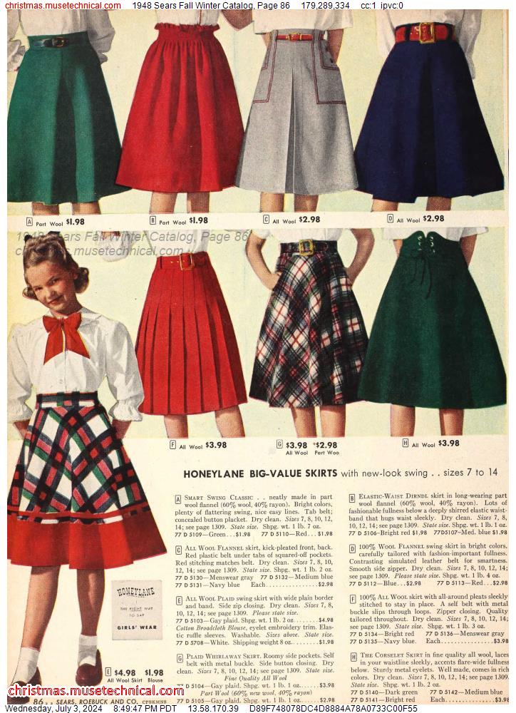 1948 Sears Fall Winter Catalog, Page 86
