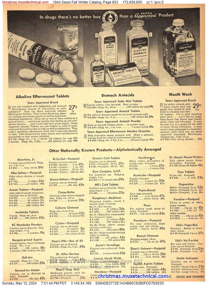 1944 Sears Fall Winter Catalog, Page 653