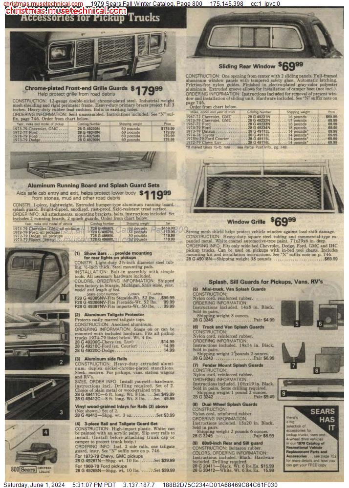 1979 Sears Fall Winter Catalog, Page 800