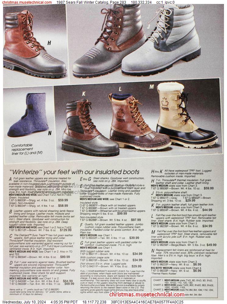 1987 Sears Fall Winter Catalog, Page 283