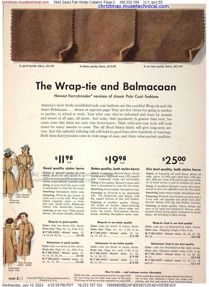 1942 Sears Fall Winter Catalog, Page 2