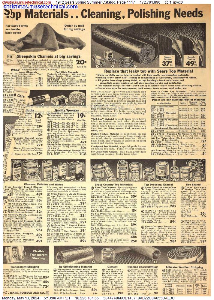 1942 Sears Spring Summer Catalog, Page 1117