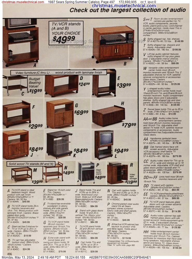1987 Sears Spring Summer Catalog, Page 497