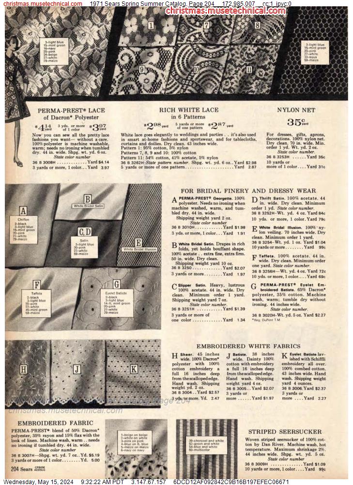 1971 Sears Spring Summer Catalog, Page 204