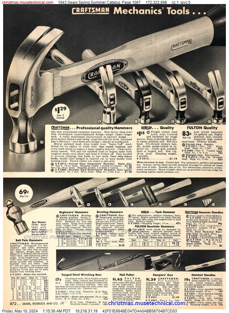 1943 Sears Spring Summer Catalog, Page 1067