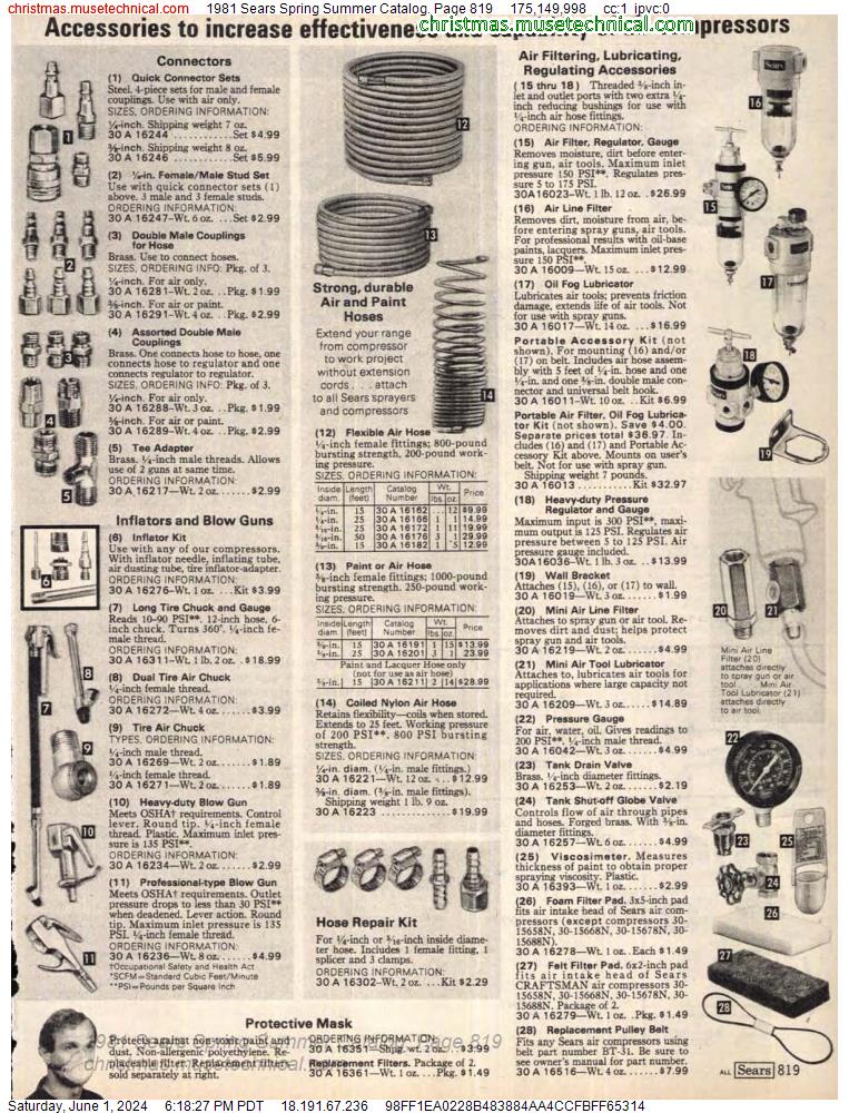 1981 Sears Spring Summer Catalog, Page 819