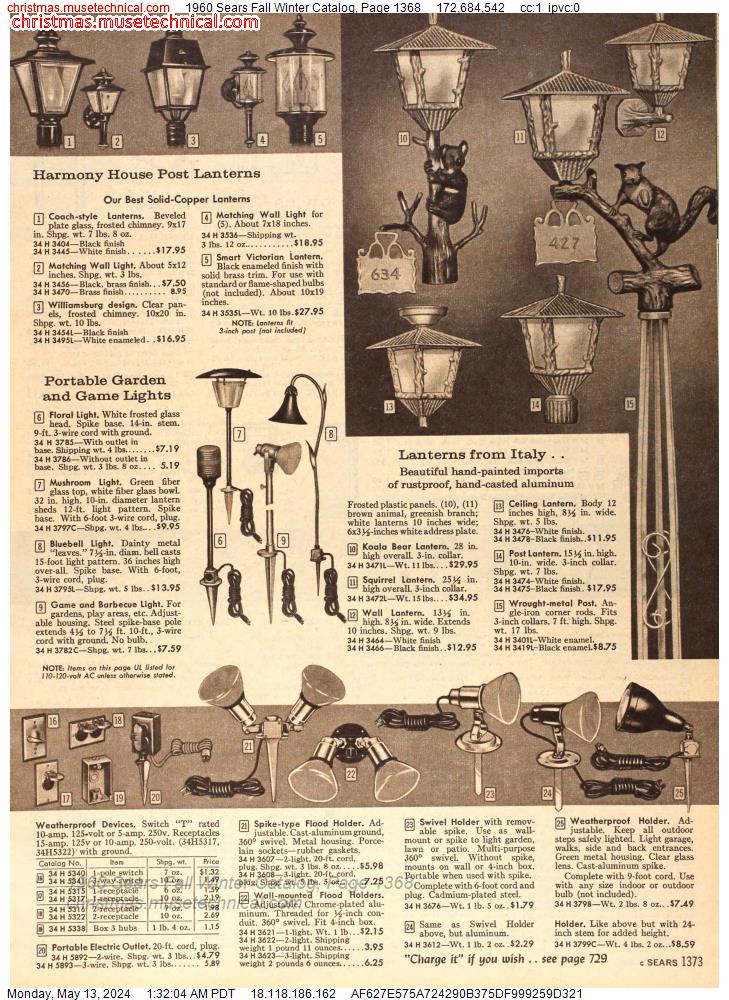 1960 Sears Fall Winter Catalog, Page 1368