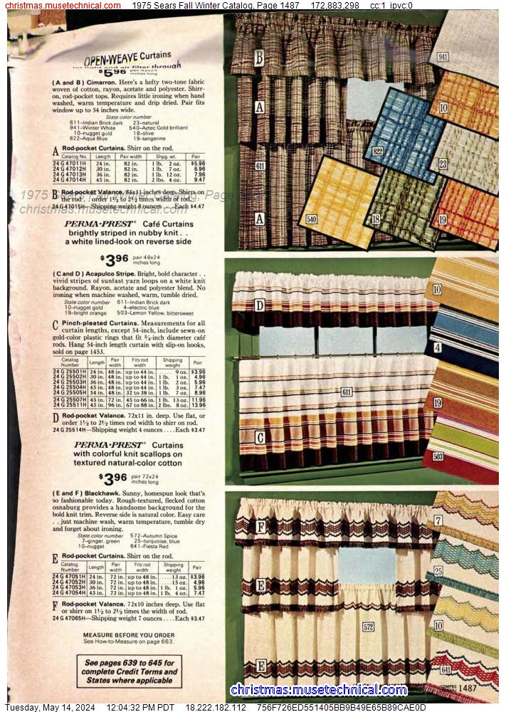 1975 Sears Fall Winter Catalog, Page 1487