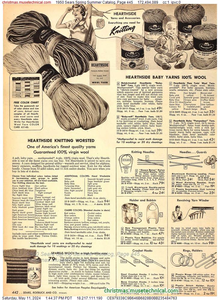 1950 Sears Spring Summer Catalog, Page 445