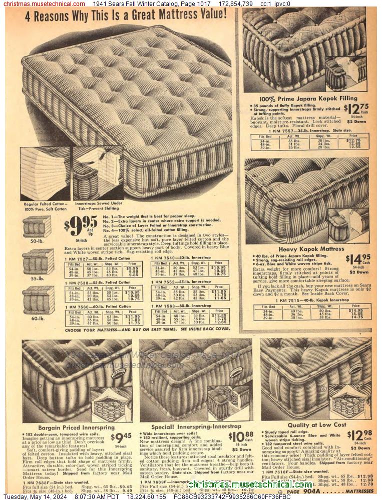 1941 Sears Fall Winter Catalog, Page 1017
