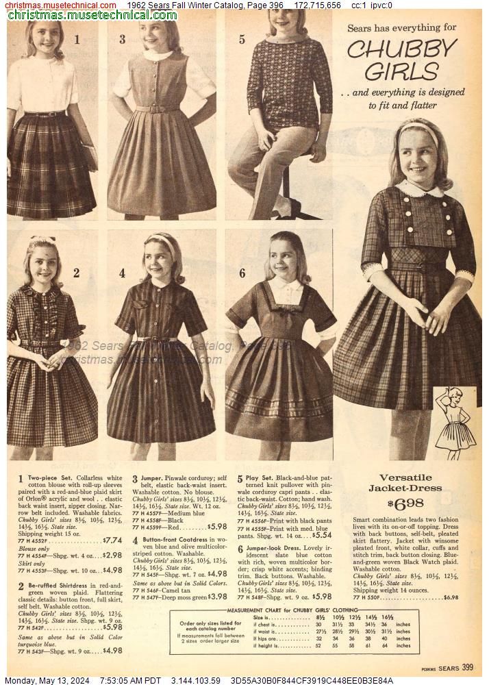 1962 Sears Fall Winter Catalog, Page 396