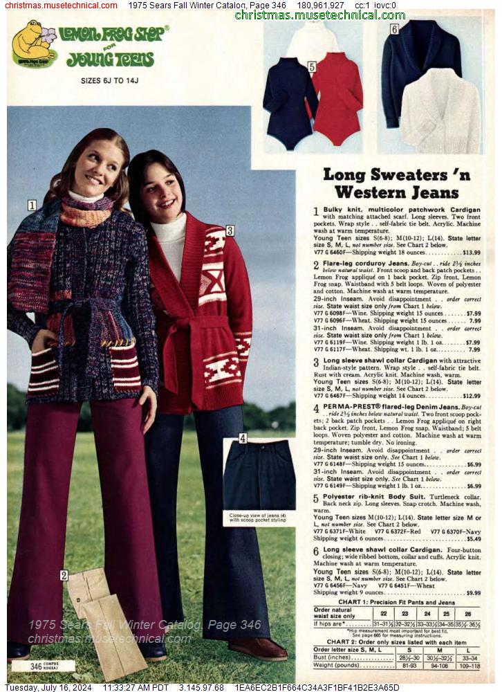 1975 Sears Fall Winter Catalog, Page 346