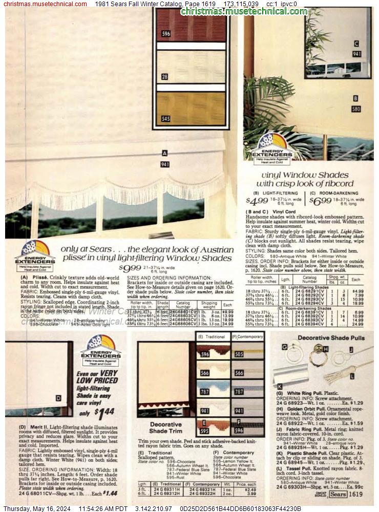 1981 Sears Fall Winter Catalog, Page 1619