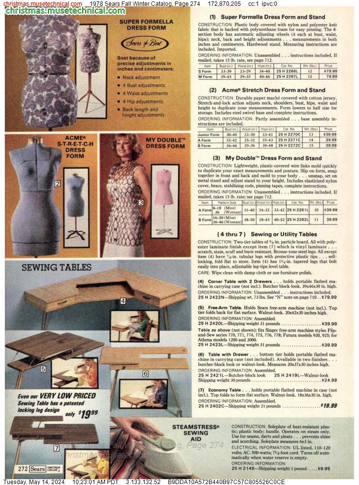 1978 Sears Fall Winter Catalog, Page 274
