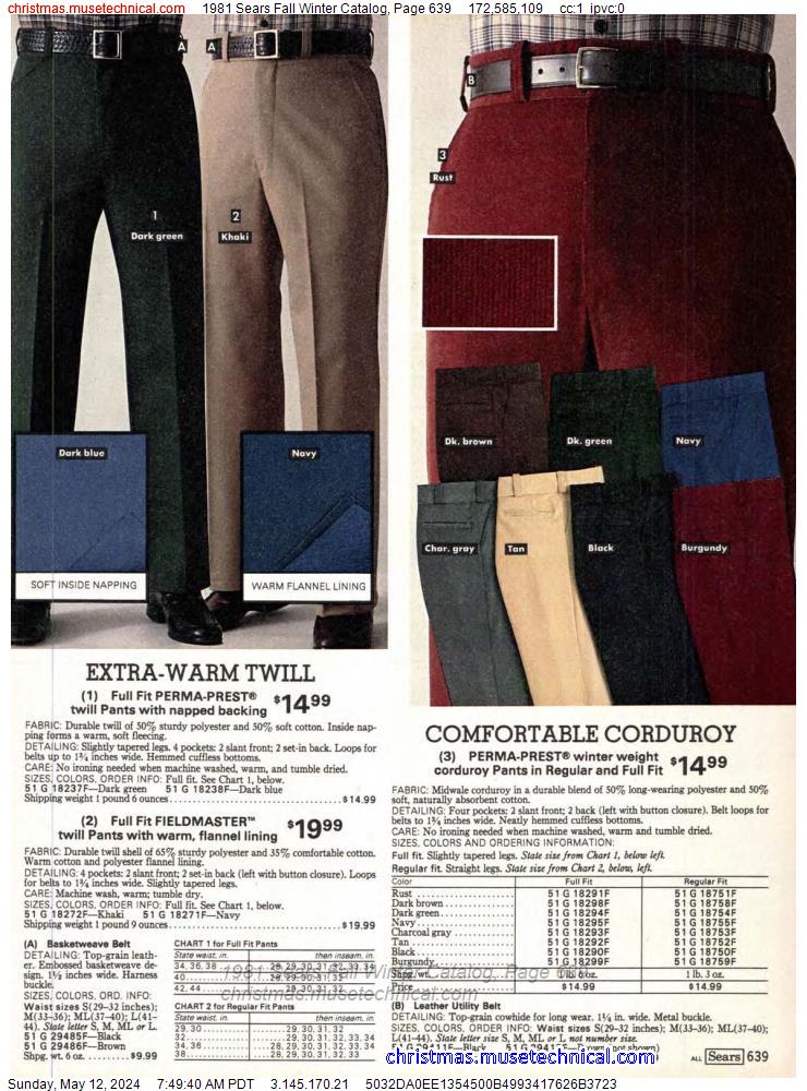 1981 Sears Fall Winter Catalog, Page 639