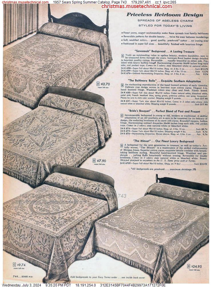 1957 Sears Spring Summer Catalog, Page 743